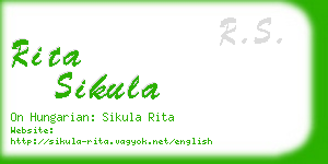 rita sikula business card